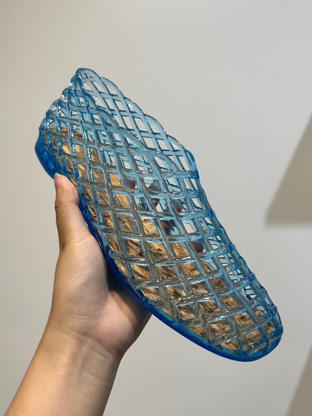 Women’s Blue Transparent Slip-On Jelly Flats